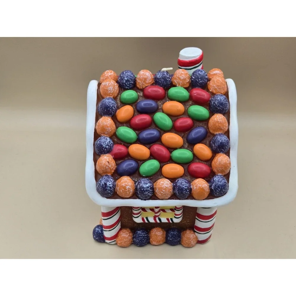 Gingerbread House Candle Decor Candy Land Heavy NEW Holiday‎ Christmas 7